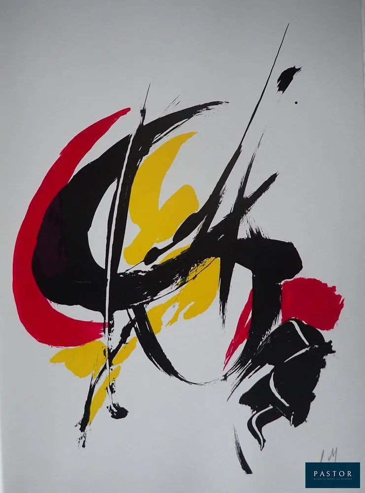 Jean Miotte (1926-2016)
L'oeil constant, le feu, 2001

Lithographie originale de couleurs vives
Sur vélin de Rives
Monogrammée en bas à droite JM

Extrait du Portfolio numéroté 29/60, signé par Jean Miotte et André Verdet
Une copie de la justification de la numérotation du portfolio, sera joint.

Dimensions : 38 x 28 cm environ
Editeur Pierre Chave

Très bon état


Expédition obligatoire, jusqu'à 5 Lithographies dans votre colis pour 14,76€ TTC en France Métropolitaine, et 29,64€ TTC pour l'Europe
