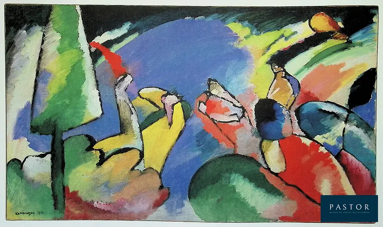 Vassily KANDINSKY (1866-1944) (d'après)
Paysage abstrait

Lithographie offset et héliogravure en couleurs d'après un dessin de l'artiste
Signée dans la planche
Sur Vélin 52 × 37 cm

Excellent état


Expédition obligatoire, jusqu'à 5 Lithographies dans votre colis pour 14,76€ TTC en France Métropolitaine, et 29,64€ TTC pour l'Europe