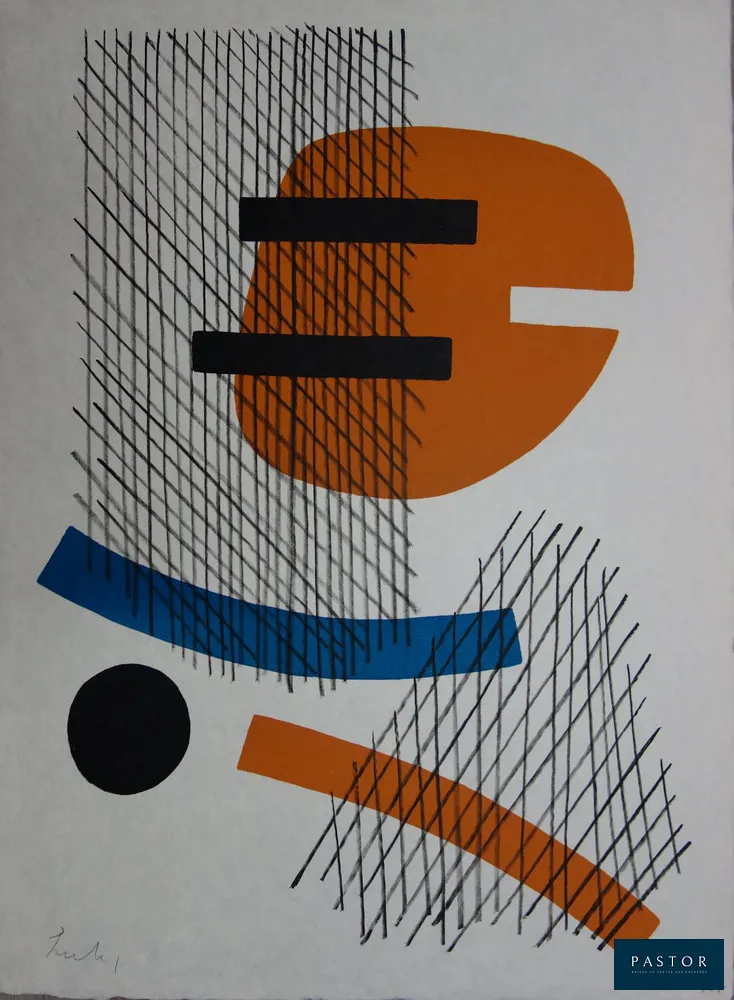 Berto LARDERA (1911-1989)
Fleur de Fer, 1970

Lithographie originale (Atelier Wolfensberger)
Signée au crayon
Numérotée / 65 exemplaires
Sur papier Japon 76 x 56 cm

Excellent état


Expédition obligatoire, jusqu'à 5 Lithographies dans votre colis pour 14,76€ TTC en France Métropolitaine, et 29,64€ TTC pour l'Europe