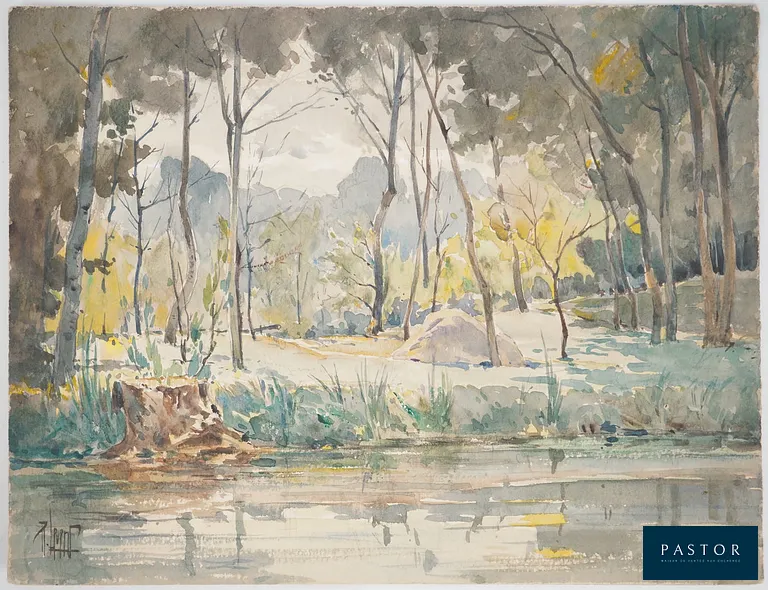 René LEVERD (1872-1938)
Les arbres près de l'eau

Aquarelle originale
Signée à l'encre
Sur papier 25 x 32.5 cm

Excellent état


Expédition obligatoire, jusqu'à 5 Lithographies dans votre colis pour 14,76€ TTC en France Métropolitaine, et 29,64€ TTC pour l'Europe