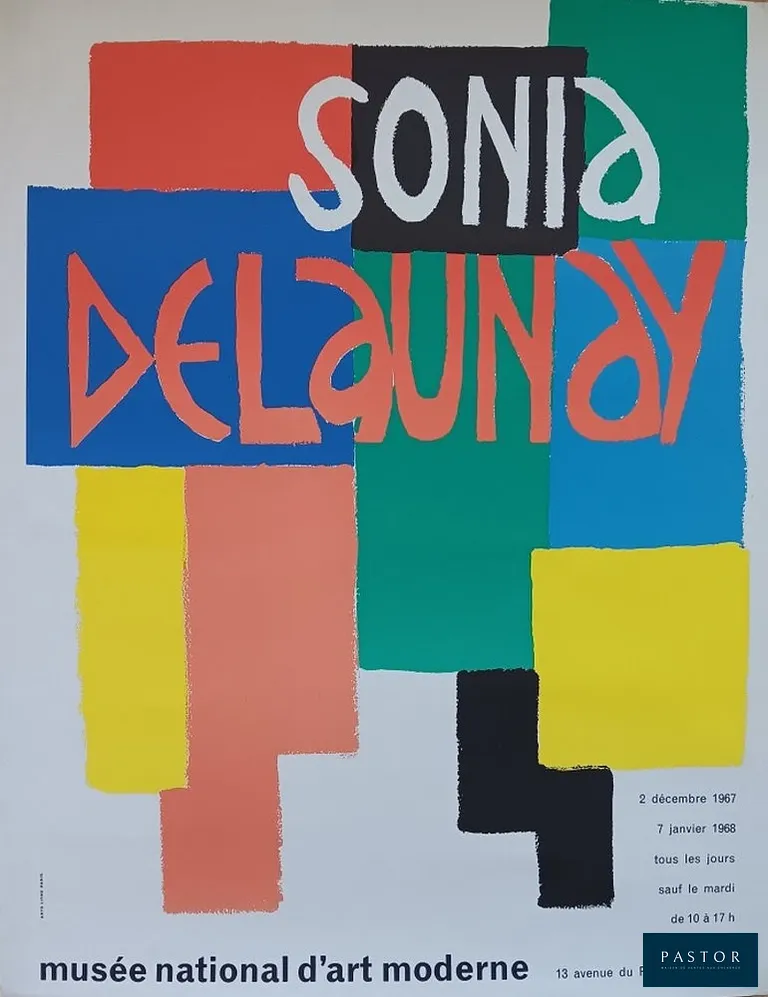 Sonia Delaunay (1885-1979)
Affiche originale d'exposition - Paris - 1967
Musée d'Art Moderne

Affiche en lithographie par l'imprimeur Silium

Dimension : 65 x 50 cm
très bon état (traces d'adhésif au dos, léger plis en angle sup. gauche)


Expédition obligatoire, jusqu'à 5 Lithographies dans votre colis pour 14,76€ TTC en France Métropolitaine, et 29,64€ TTC pour l'Europe