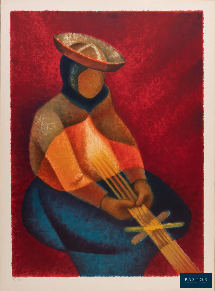 Louis TOFFOLI (1907-1999)
Péruvienne qui tisse, 1975

Lithographie originale en couleurs
Signée au crayon
Edition limitée à 150 exemplaires (ici le n°47)
Sur Vélin d'Arches 56 x 76 cm

Excellent état, petits défauts dans les marges

REFERENCES : Catalogue raisonné de Perahia n°93 p.80


Expédition obligatoire, jusqu'à 5 Lithographies dans votre colis pour 14,76€ TTC en France Métropolitaine, et 29,64€ TTC pour l'Europe