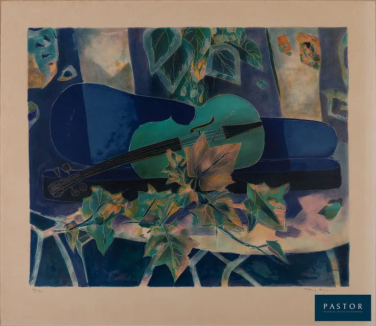 Tony AGOSTINI
Nature morte au violon

Lithographie originale en couleurs
Signée au crayon
Sur Vélin d'Arches 63 x 55 cm
Edition limitée à 190 exemplaires, ici le n°97

Très bon état, feuille jaunie


Expédition obligatoire, jusqu'à 5 Lithographies dans votre colis pour 14,76€ TTC en France Métropolitaine, et 29,64€ TTC pour l'Europe