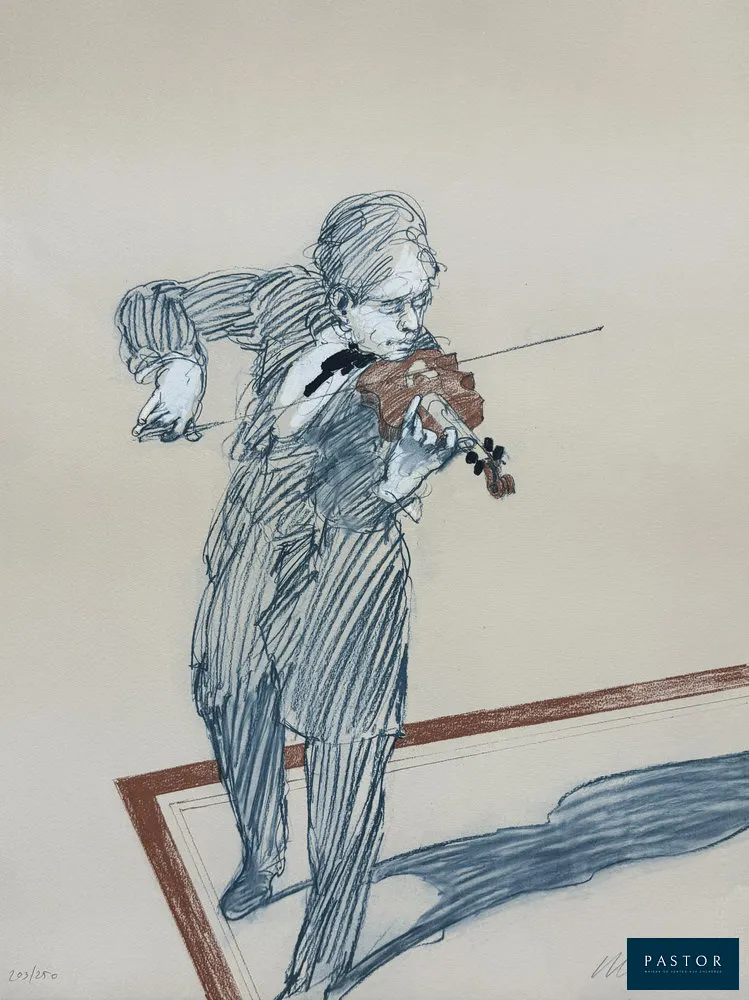 Claude Weisbuch
Le musicien, 1991

Lithographie originale
Signée au crayon par l'artiste
Numérotée /250 exemplaires
Sur vélin Arches format 75 x 57 cm
Très bon état


Expédition obligatoire, jusqu'à 5 Lithographies dans votre colis pour 14,76€ TTC en France Métropolitaine, et 29,64€ TTC pour l'Europe