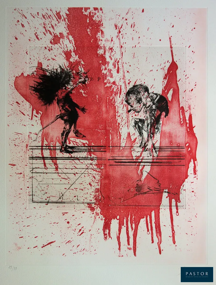 DADO (Miodarg DJURIC dit) (1933-2010)
Fête de sang

Gravure originale en couleurs
Signée au crayon
Edition limitée à 99 exemplaires (le numéro est fourni à titre d'exemple)
Sur vélin BFK Rives 54 x 76 cm

Excellent état


Expédition obligatoire, jusqu'à 5 Lithographies dans votre colis pour 14,76€ TTC en France Métropolitaine, et 29,64€ TTC pour l'Europe
