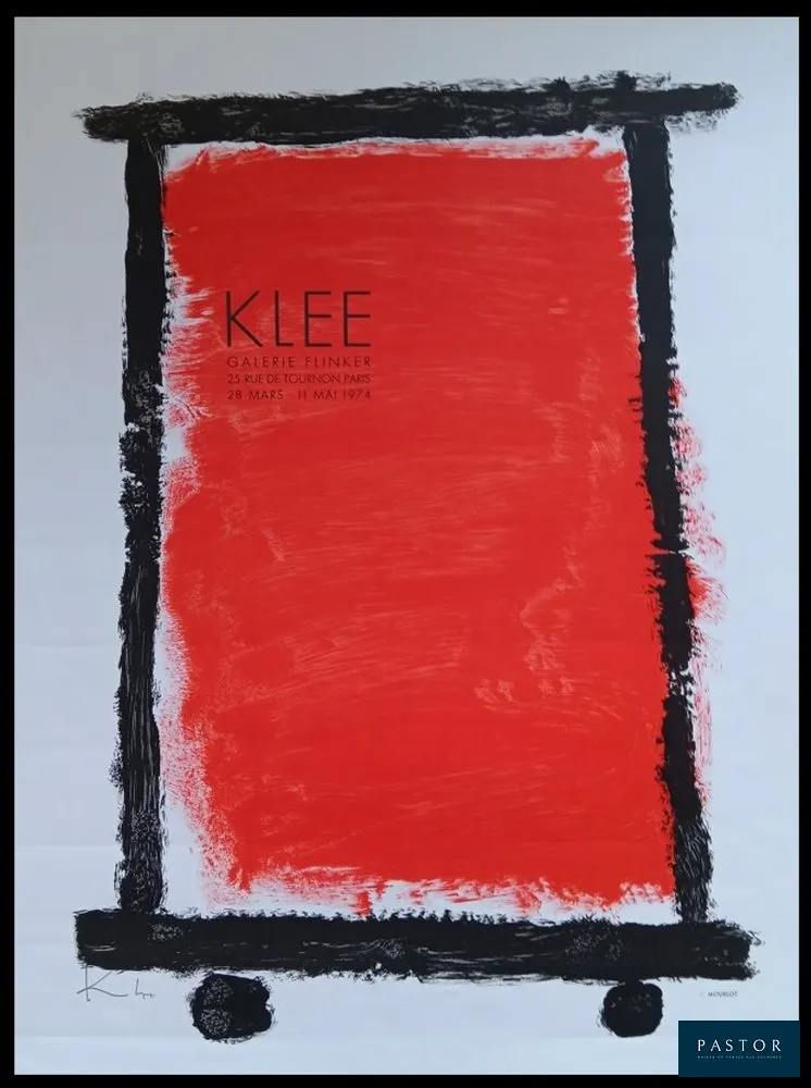 Paul Klee (1879-1940)
Affiche originale d'exposition - Paris - 1974
Galerie Flinker

Signé dans la planche

Impression lithographique par Mourlot.

Dimension : 60.5 x 45.5 cm
très bon état (petites froissures, voir photos)


Expédition obligatoire, jusqu'à 5 Lithographies dans votre colis pour 14,76€ TTC en France Métropolitaine, et 29,64€ TTC pour l'Europe