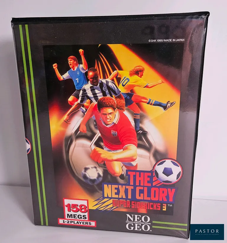 SNK - NEO GEO. Jeu : Super Sidekicks 3. Complet avec boite, notice et cartouche. Version AES US. TBE. Sortie : 1995. Football. Rare