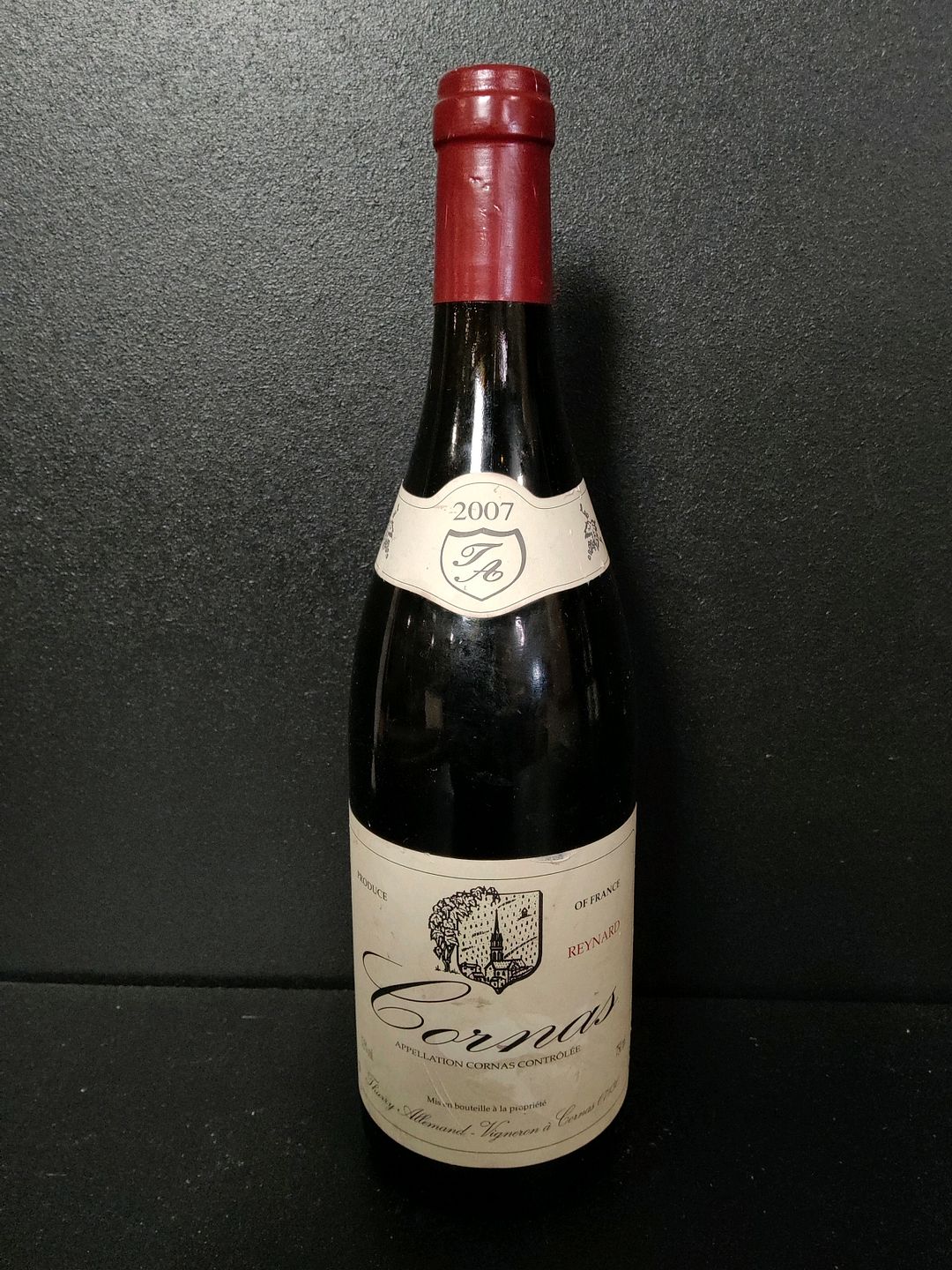 Bouteille de vin rouge Thierry Allemand Cornas Reynard 2007