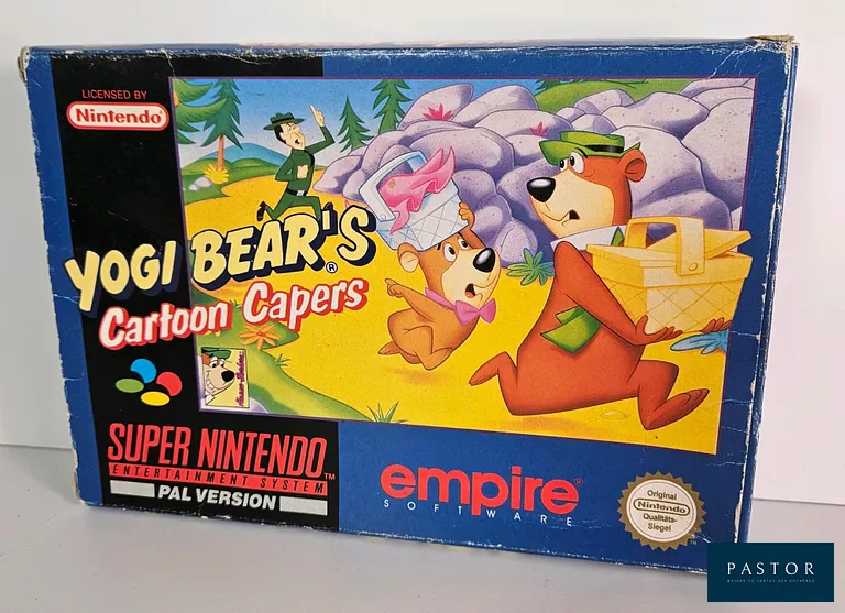 NINTENDO - SUPER NES - Jeu : Yogi bear's Cartoon Capers. Complet avec boite, notice, cartouche, cale. SNSP NOE. Sortie : 1994. Plateforme 2D