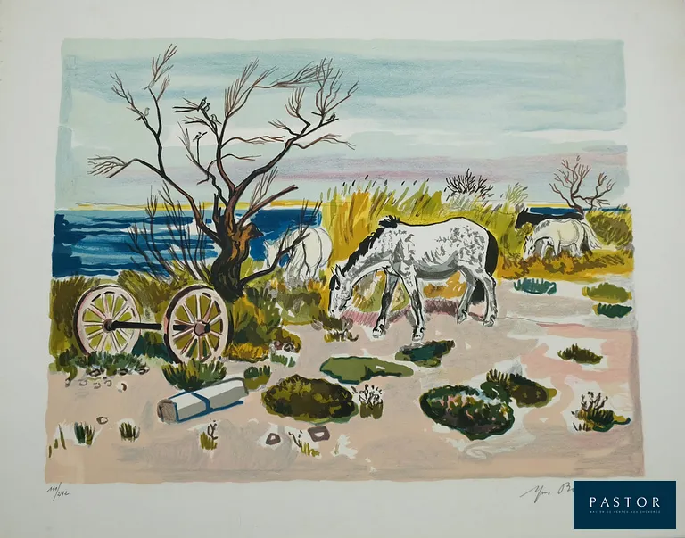 Yves BRAYER (1907-1990)
Cheval au bord de l'étang

Lithographie originale en couleurs
Signée au crayon
Edition limitée à 242 exemplaires
Sur Vélin d'Arches 65 x 50 cm
Éditée par les éditions d'art AGORI en 1974

Très bon état, petits défauts dans les marges


Expédition obligatoire, jusqu'à 5 Lithographies dans votre colis pour 14,76€ TTC en France Métropolitaine, et 29,64€ TTC pour l'Europe