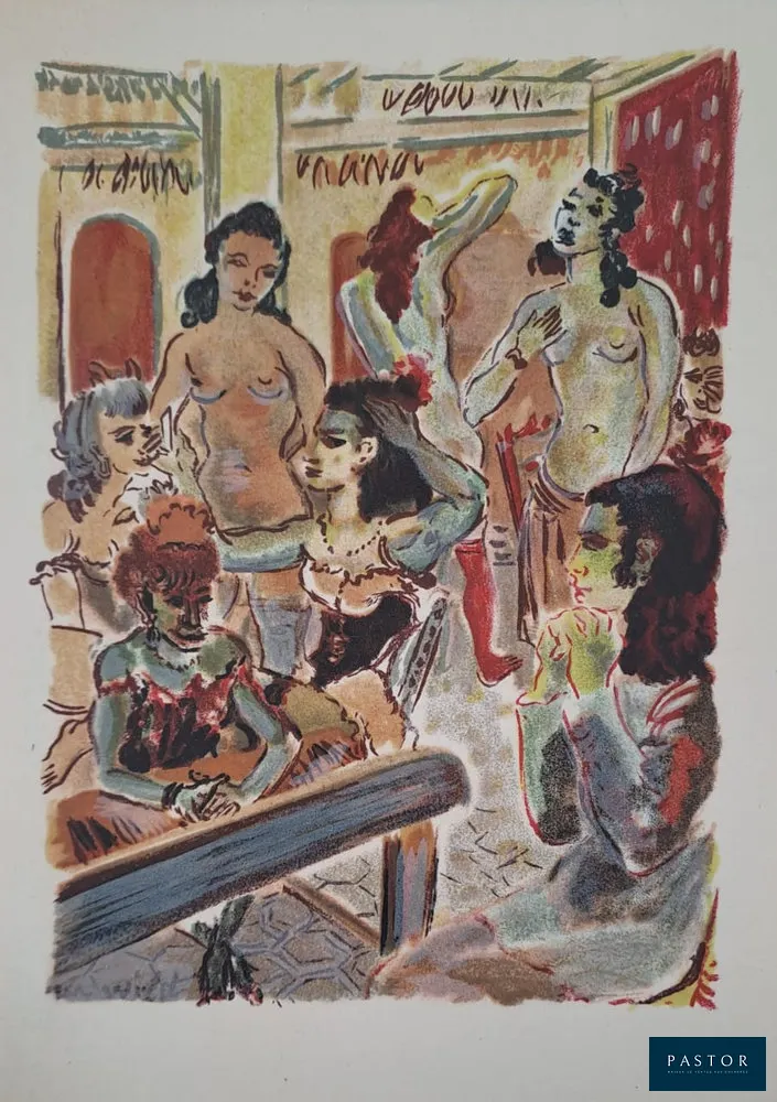 Roger Wild (1894-1987)
La loge

Lithographie originale signée, sur Vélin
Signée dans la planche
Tirée à 3000 exemplaires
Tirée sur les presses de Mourlot Frères, 1947
Dimensions : 19 x 14 cm environ

Très bon état


Expédition obligatoire, jusqu'à 5 Lithographies dans votre colis pour 14,76€ TTC en France Métropolitaine, et 29,64€ TTC pour l'Europe