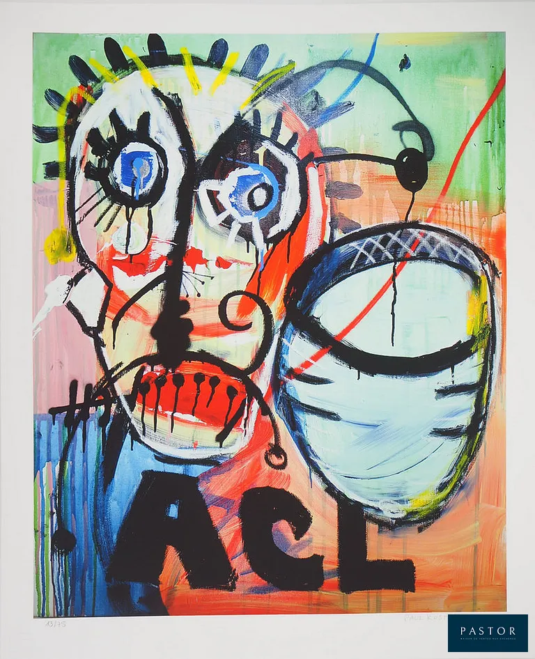 Paul KOSTABI (1962)
Homme à la moustache

Giclée originale en couleurs
Signée au crayon
Edition limitée à 75 exemplaires (ici le n°13)
Sur Vélin 49 x 61 cm
Authentifiée par le cachet de la Galerie F

Excellent état


Expédition obligatoire, jusqu'à 5 Lithographies dans votre colis pour 14,76€ TTC en France Métropolitaine, et 29,64€ TTC pour l'Europe
