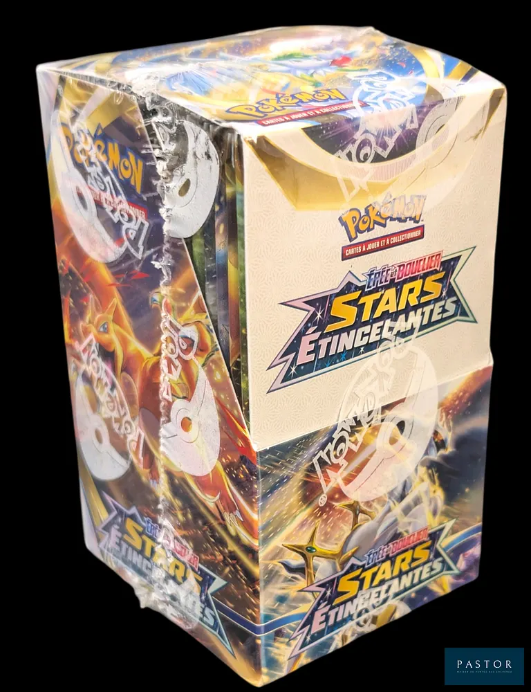 Coffret Pokémon scellé : Demi-display (18 boosters).
Série du bloc Épée&Bouclier : Stars Étincelantes (EB09).
En français.
