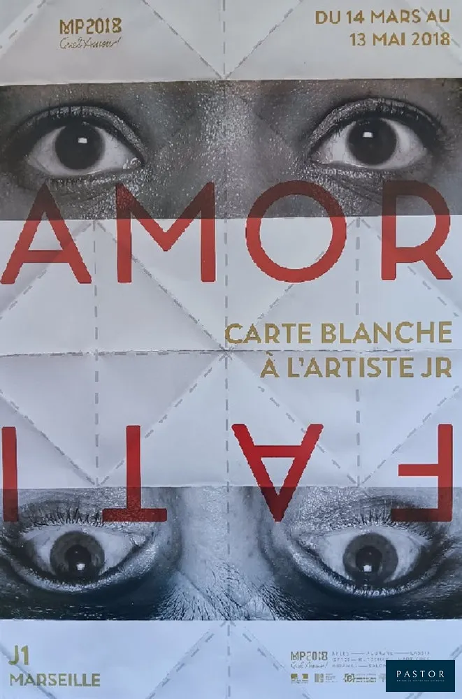 JR (Jean René)
Amor Fati

  
  Rare affiche originale de l'installation - Marseille-J1
  Carte Blanche à l'artiste JR
  2018
  
  Dimension : 60 x 40 cm
  très bon état


Expédition obligatoire, jusqu'à 5 Lithographies dans votre colis pour 14,76€ TTC en France Métropolitaine, et 29,64€ TTC pour l'Europe